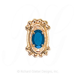 GS515 BT - 14 Karat Gold Blue Topaz Slide 